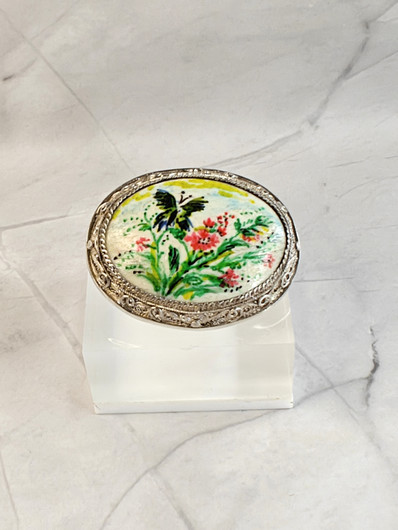 Vintage handmade silver brooch 