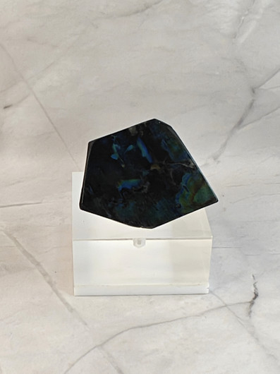 Vintage brooch with spectrolite