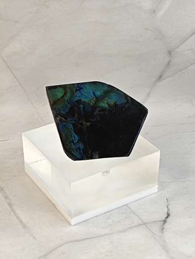 Vintage brooch with spectrolite