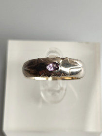 Vintage silver ring with amethyst gemstone (size:17-17,5mm 53-55 EU)