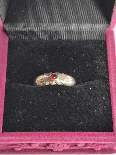 Vintage silver ring with tourmaline (size:17mm 53 EU)