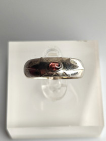 Vintage silver ring with garnet gemstone (size:17mm 53 EU)