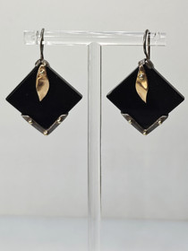 Vintage hopeiset hematiitti korvakorut 