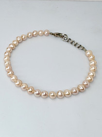 Vintage ankle bracelet with natural pearls