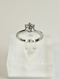 Moissanite 1 ct silver ring