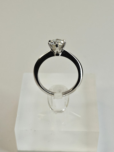 Moissanite 1 ct silver ring