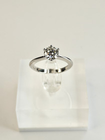 Moissanite 1 ct silver ring
