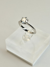 Moissanite 1 ct silver ring