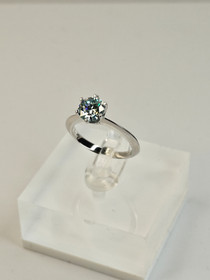 Moissanite 1 ct silver ring
