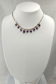 Vintage silver necklace with amethyst