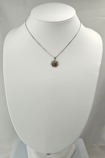 Vintage silver necklace with stone