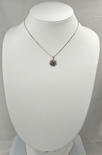 Vintage silver necklace with stone