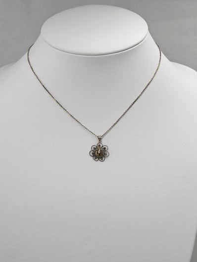 Vintage silver necklace with stone