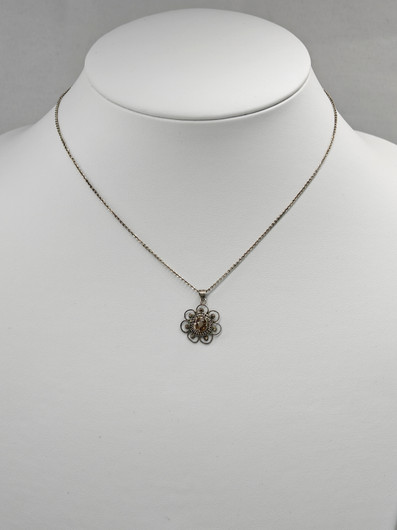 Vintage silver necklace with stone