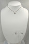 Vintage silver set of pendant with chain and earrings