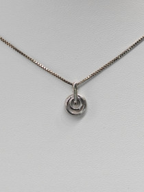 Vintage hopeinen setti riipus ketjulla ja korvakoruilla