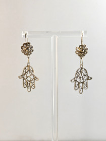 Vintage hopeiset korvakorut