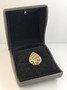 Vintage silver set of ring and earrings with emerald