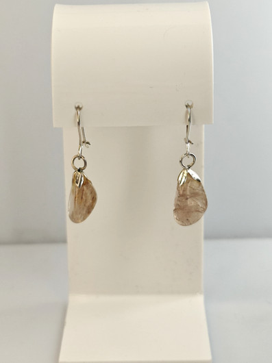 Vintage silver earrings with quartz