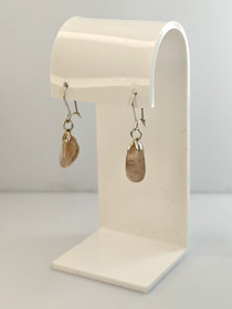 Vintage hopeiset korvakorut luonnon kvartsilla