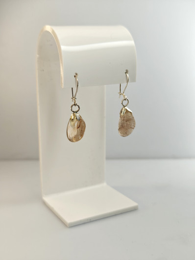 Vintage silver earrings with quartz
