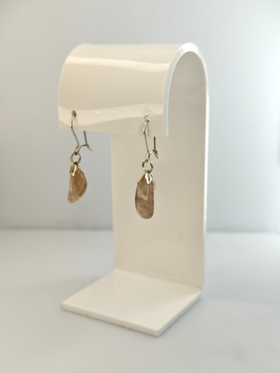 Vintage silver earrings with quartz