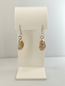 Vintage hopeiset korvakorut luonnon kvartsilla