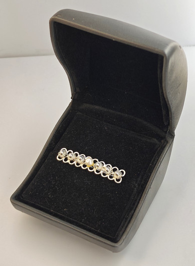 Vintage silver brooch with pearl
