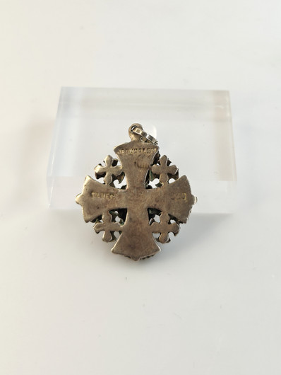 Vintage silver pendant with stone