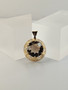 Vintage gold pendant with quartz