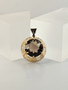 Vintage gold pendant with quartz
