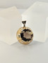 Vintage gold pendant with quartz