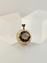 Vintage gold pendant with quartz