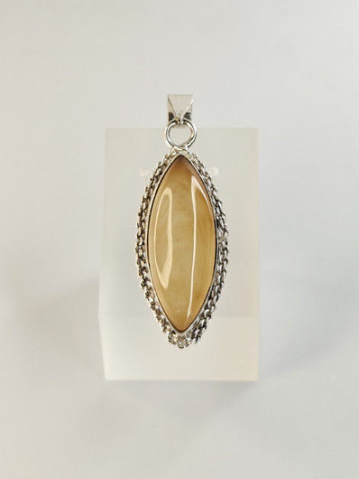 Vintage silver pendant with tourmaline