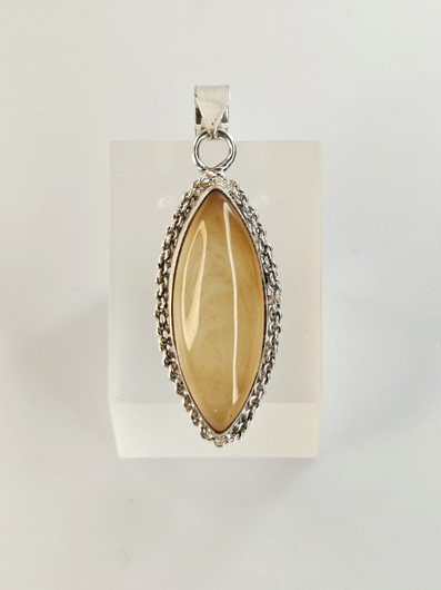 Vintage silver pendant with tourmaline