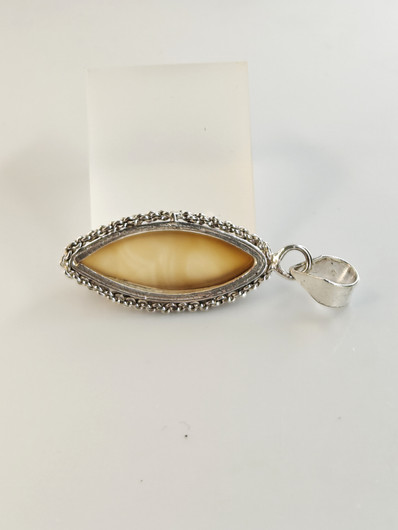 Vintage silver pendant with tourmaline