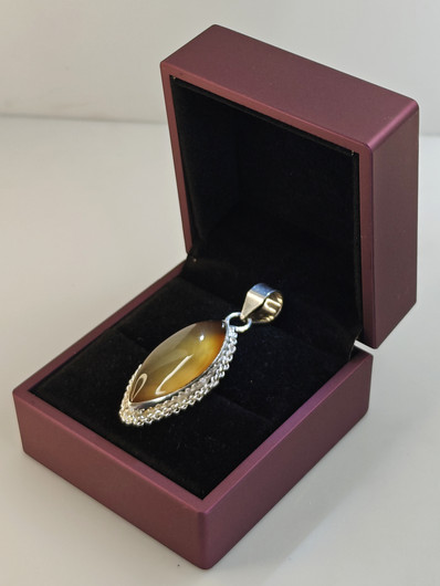 Vintage silver pendant with tourmaline