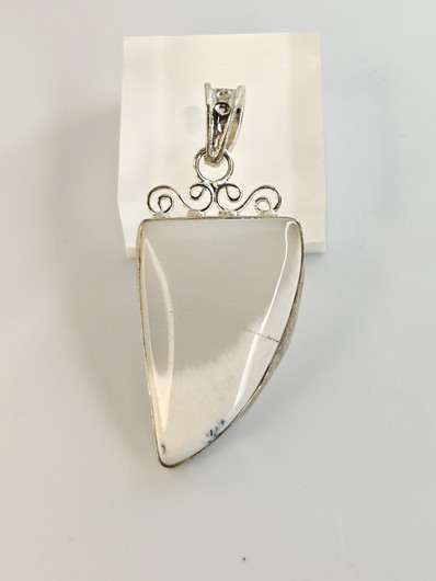 Vintage silver pendant with stone