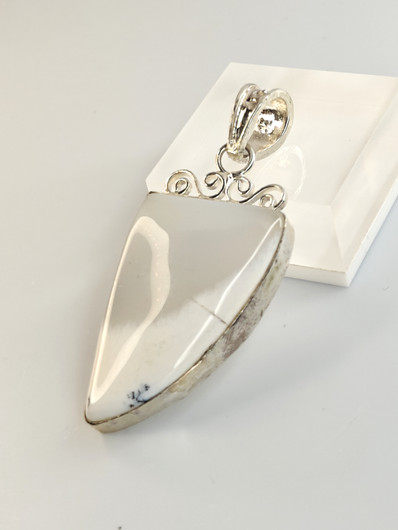 Vintage silver pendant with stone