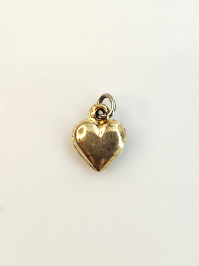 Vintage silver, gold colored heart pendant