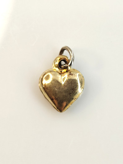 Vintage silver, gold colored heart pendant