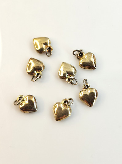 Vintage silver, gold colored heart pendant