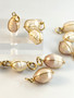 Vintage gold colored sea pearl pendant