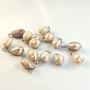 Vintage silver colored sea pearl pendant