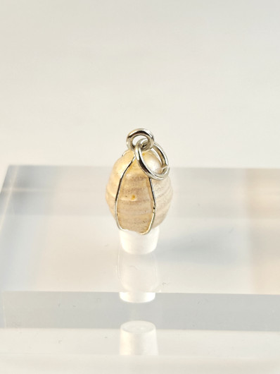 Vintage silver colored sea pearl pendant