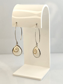 Vintage hopeiset korvakorut luonnon kvatsi kivillä