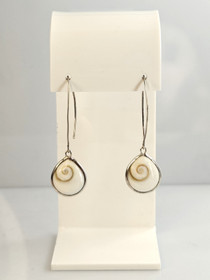 Vintage hopeiset korvakorut luonnon kvatsi kivillä