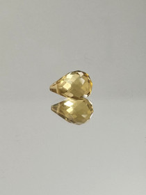 Citriini 2 ct, fancy hionta harvinainen koko pyöreä pisara hionta shakkikuviolla