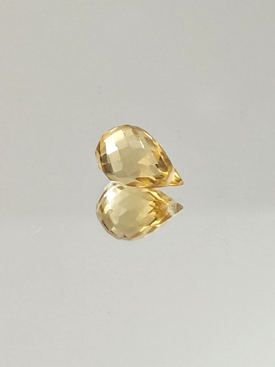 Citriini 3 ct, fancy hionta koko pyöreä shakkikuviolla
