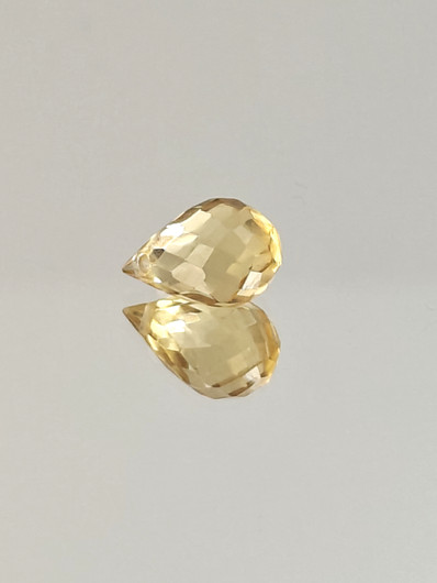 Citriini 3 ct, fancy hionta koko pyöreä shakkikuviolla